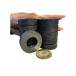 Imán 40mm x 10mm Int. 20mm Anillo Ferrita Ring 13,500 Gauss