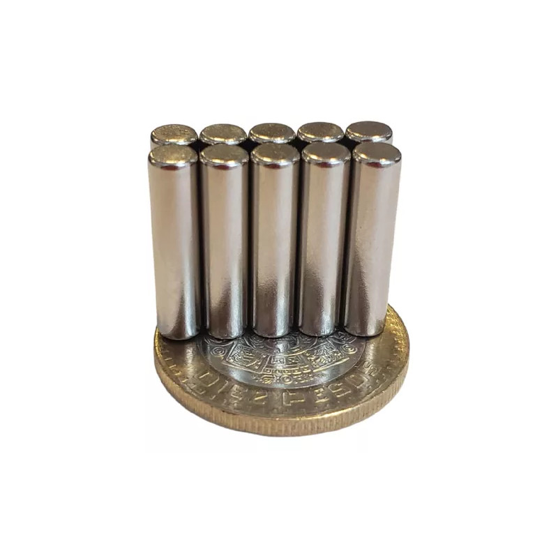 Imán 5mm x 20mm Neodimio Cilindro De 12,000 Gauss