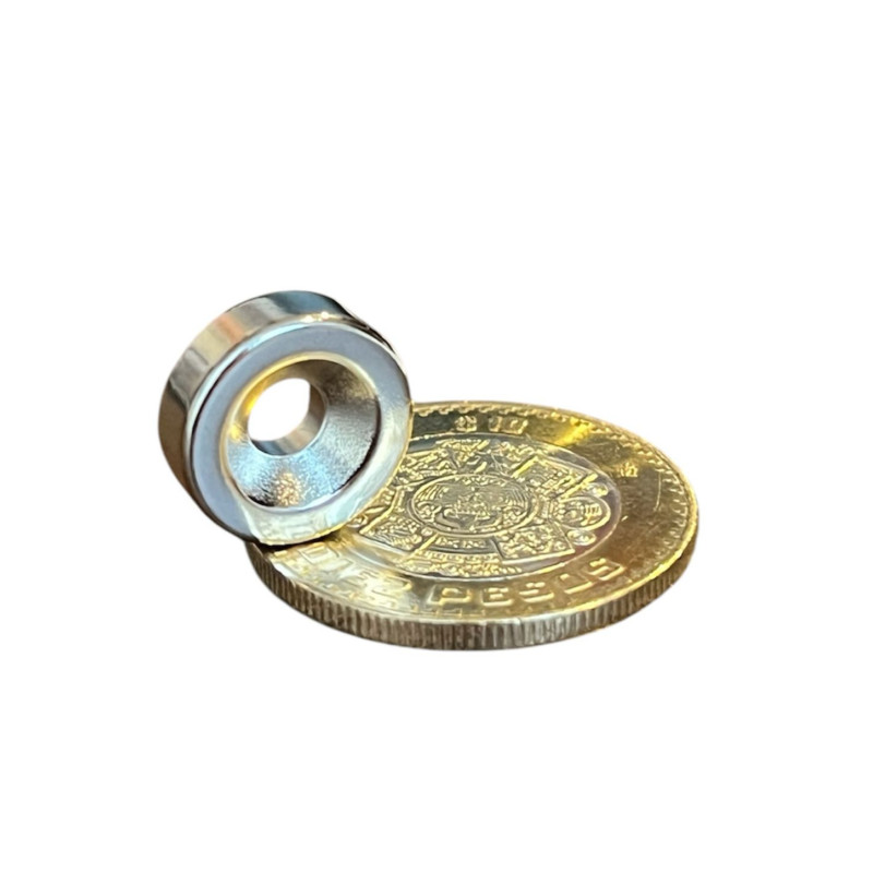 Imán 15mm x 5mm Int. 5mm Anillo Neodimio Ring 12,000 Gauss