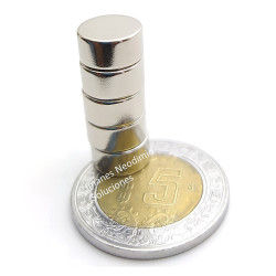 Imán 10mm x 5mm Neodimio Circular 12,000 Gauss