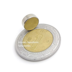 Imán 8mm x 3mm Neodimio Circular 12,000 Gauss