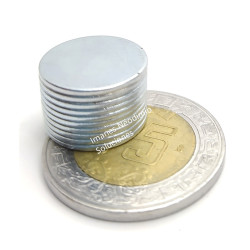 Imán 15mm x 1mm Neodimio Circular 12,000 Gauss