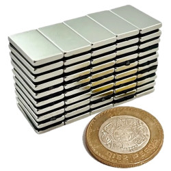 Imán 20mm x 10mm x 2mm Neodimio Potente 12,000 Gauss