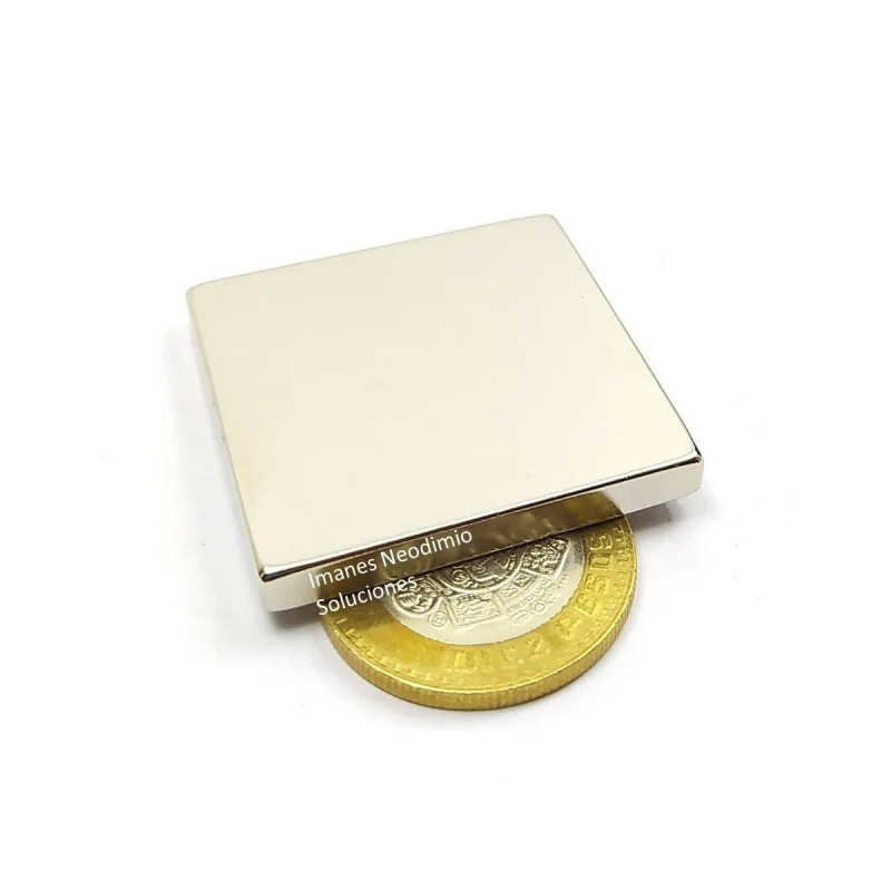 Imán 40mm x 40mm x 5mm Neodimio Súper Fuerte 13,500 Gauss
