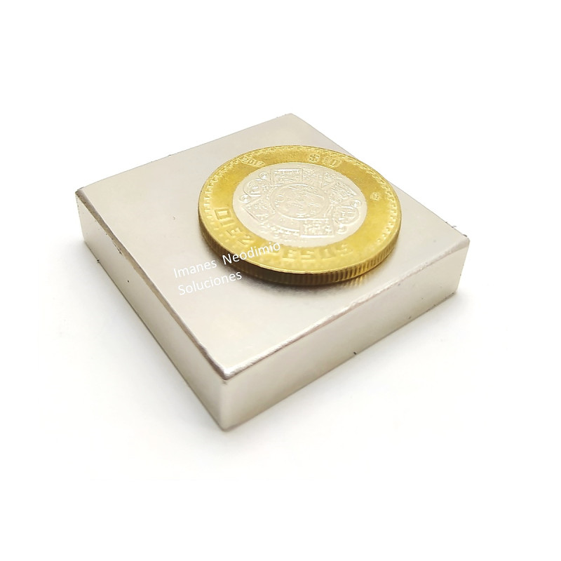 Imán 40mm x 40mm x 10mm Neodimio Súper Potente 13,500 Gauss