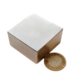 Imán 50mm x 50mm x 25mm Neodimio Súper Potente 13,500 Gauss