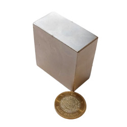 Imán 50mm x 50mm x 25mm Neodimio Súper Potente 13,500 Gauss
