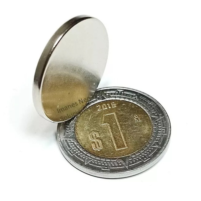 Imán 20mm x 2mm Neodimio Circular 12,000 Gauss