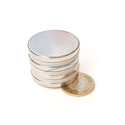 Imán 40mm x 5mm Neodimio Potente 13,500 Gauss