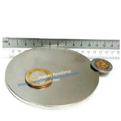 Imán 100mm x 5mm Neodimio Circular Gigante Súper Potente 13,500 Gauss
