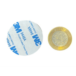 Imán 40mm x 5mm 3M Neodimio Con Adhesivo 12,000 Gauss