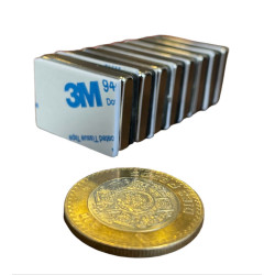 Imán 30mm x 20mm x 5mm 3M Neodimio Con Adhesivo 12,000 Gauss