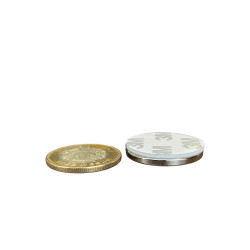 Imán 30mm x 3mm 3M Neodimio Con Adhesivo 12,000 Gauss