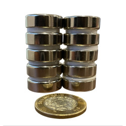 Imán 25mm x 7.2mm Neodimio Pot Olla 13,500 Gauss