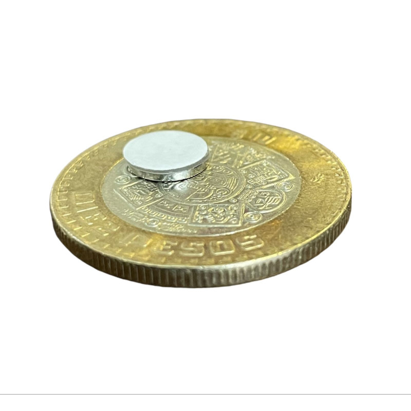Imán 8mm x 1mm 3M Neodimio Con Adhesivo 12,000 Gauss
