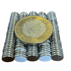Imán 8mm x 1mm 3M Neodimio Con Adhesivo 12,000 Gauss