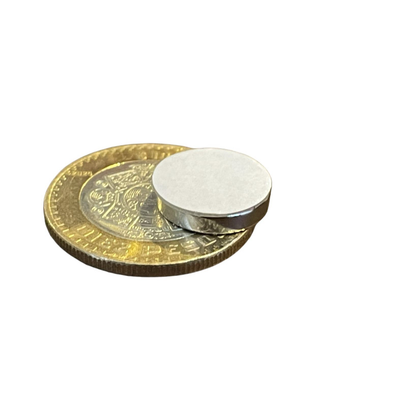 Imán 15mm x 3mm 3M Neodimio Con Adhesivo 12,000 Gauss