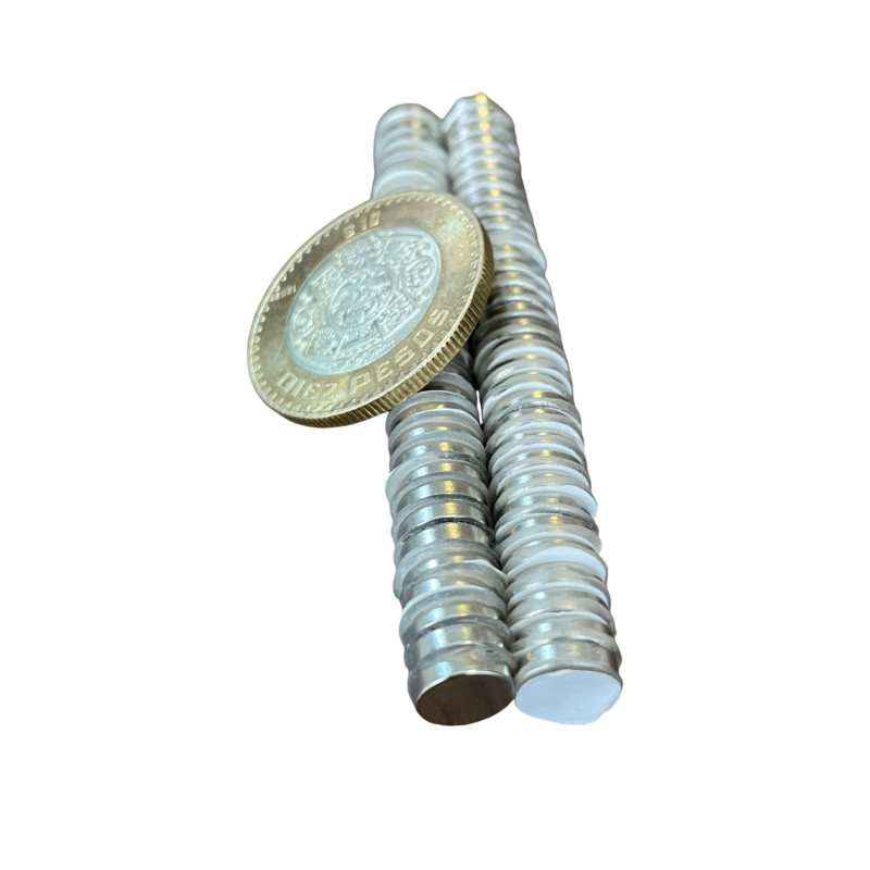 Imán 8mm x 2mm 3M Neodimio Con Adhesivo 12,000 Gauss